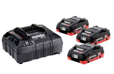 Metabo Basis Set 3 x 4 Ah LiHD Akkus + 1 x ASC 55 Ladegerät, CAS kompatibel, herstellerübergreifend